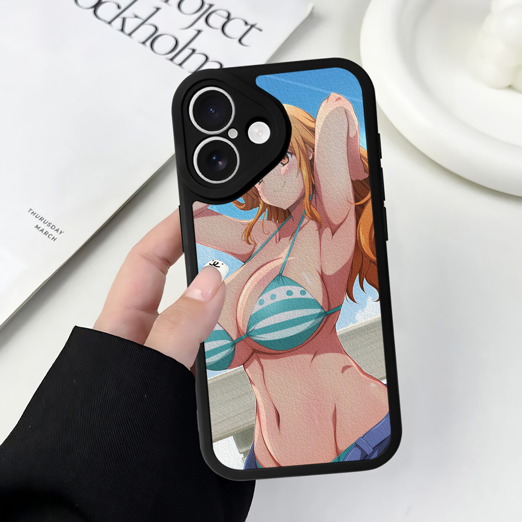 （画像用） ワンピース ONE PIECE 【iPhone 16シリーズ対応】シリコンスマホケース（レザー調） 材質：シリコン